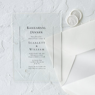 Invitations En Acrylique Dîner de répétition de mariage traditionnel simple