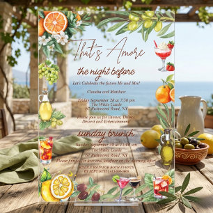 Invitations En Acrylique Dîner de répétition italien aux agrumes et brunch