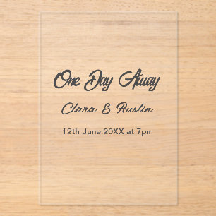 Invitations En Acrylique Dîner de répétition Un jour avant le nom de la nui