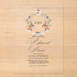 Invitations En Acrylique Dîner de répétition Whimsical Transparent