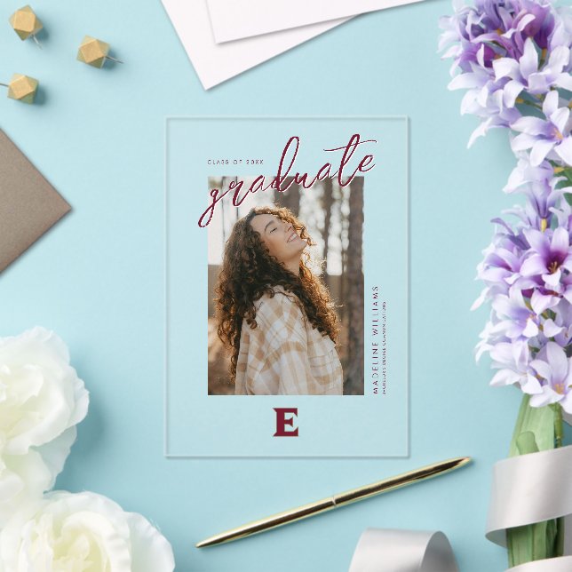 Invitations En Acrylique Diplôme de l'Université Elon (Insitu (Mariage))