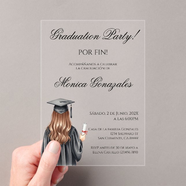 Invitations En Acrylique Diplôme espagnol  (In situ (ordinateur de poche))