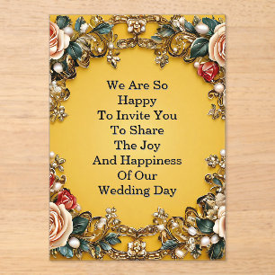 Invitations En Acrylique 🌸 Disposition de mariage floral Jardin Romantique