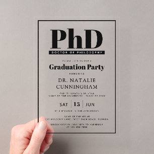 Invitations En Acrylique Doctorat de philosophie Doctorat de troisième cycl