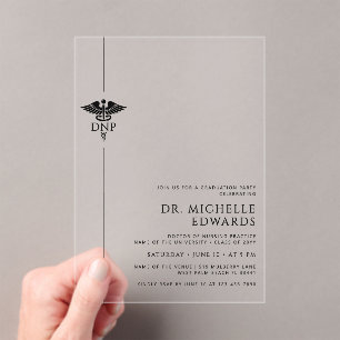 Invitations En Acrylique Doctorat en pratique infirmière minimaliste diplôm