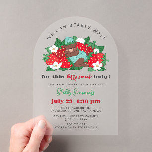 Invitations En Acrylique Douce Bébé Garçon Fleur d'Été Baby Shower aux Frai