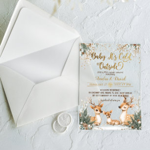 Invitations En Acrylique Douce Nuit Bébé Shower Cerf