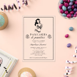 Invitations En Acrylique Douche et Crêpes Lingerie Enterrement de Vie de Je
