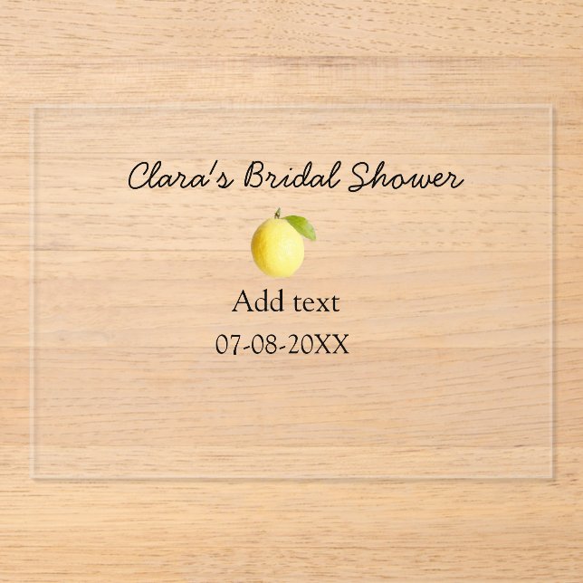 Invitations En Acrylique Douche nuptiale citron moderne simple minimum rust (Recto)