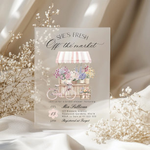 Invitations En Acrylique Douche nuptiale Flower Cart frais
