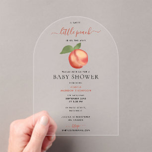 Invitations En Acrylique Doux Petite Pêche Sur Le Chemin Baby shower