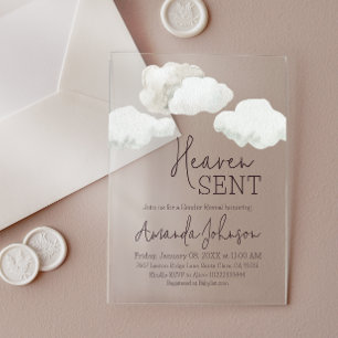 Invitations En Acrylique Dreamy Beige Heaven envoyé Genre Revey