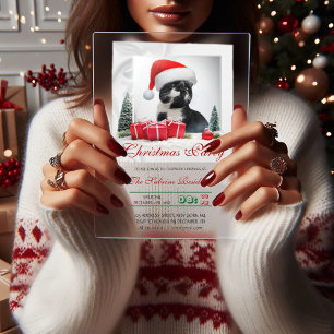 Invitations En Acrylique Drôle Sarcastique Chat Santas Casquette Noël