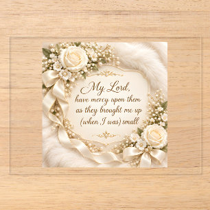 Invitations En Acrylique Dua islamique pour les parents Cadeau musulman F