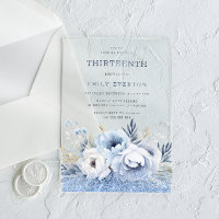Dusty Blue Floral Girls 13e fête d'anniversaire