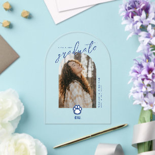 Invitations En Acrylique Eastern Illinois Panthers Empreinte de patte & EIU