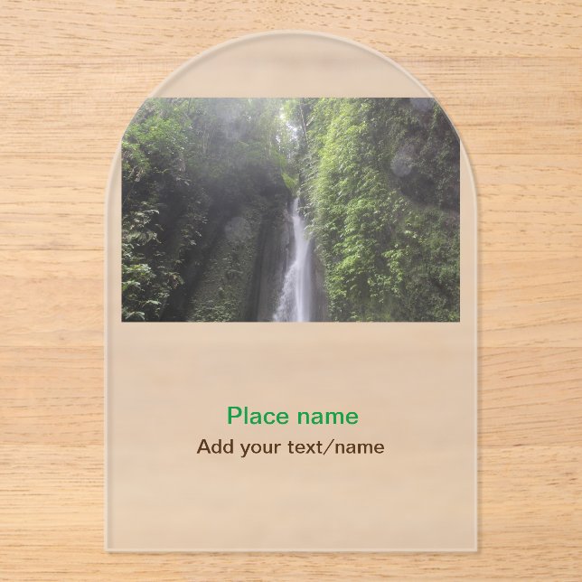 Invitations En Acrylique eau océan plage photo ajouter nom texte place été (Recto)