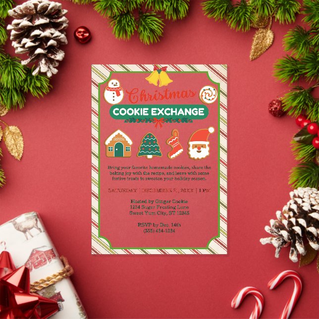 Invitations En Acrylique Échange de biscuits de Noël et fête de permutation (Insitu (vacances))