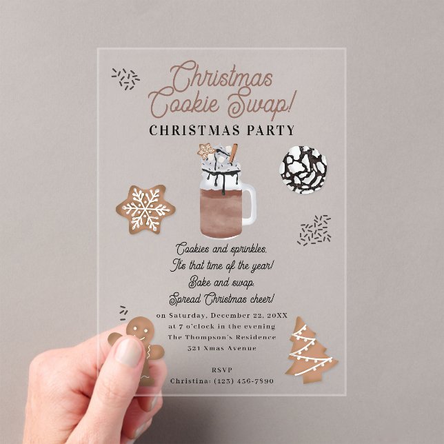 Invitations En Acrylique Échange de biscuits de Noël pour la période de pât (In situ (ordinateur de poche))