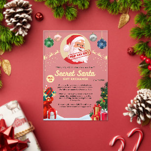 Invitations En Acrylique Échange de cadeaux de Père Noël Événement de Noël