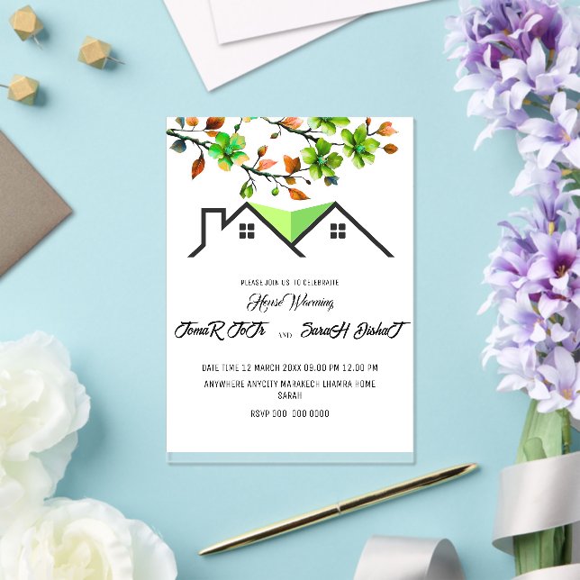 Invitations En Acrylique Editable House Warming Invitation, House Warming P (Insitu (Mariage))