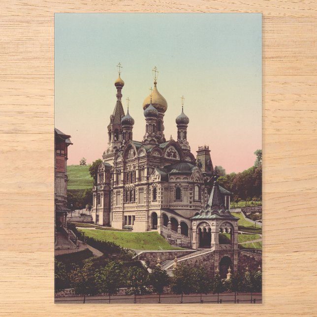 Invitations En Acrylique Église orthodoxe russe à Moscou (Recto)