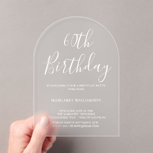 Invitations En Acrylique Elégance moderne 60e anniversaire