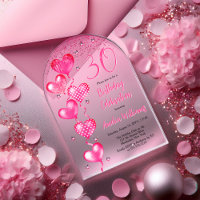 Élégant Ballons de Coeur Rose 30ème anniversaire