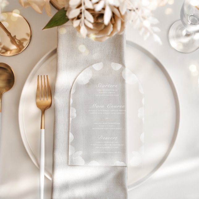 Invitations En Acrylique Elégant Botanique Acrylique Mariage Accueil Menu (Créateur téléchargé)