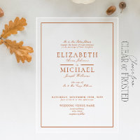 Élégant Burnt Orange Classic Script Mariage