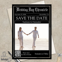 Élégant Code QR de Mariage de Journal Enregistrer