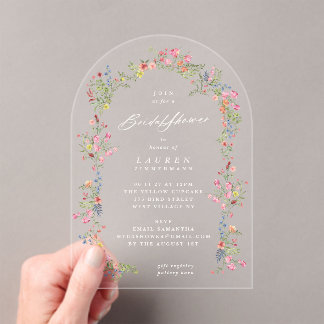 Invitations En Acrylique élégant dainty arche de Fête des mariées à ressort