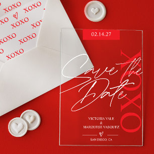 Invitations En Acrylique Élégant et Romantique Saint-Valentin Enregistrer l