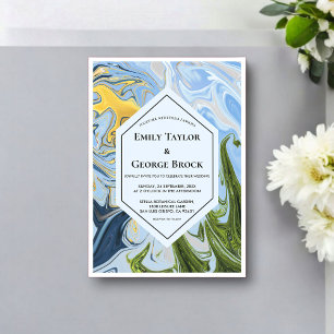 Invitations En Acrylique Élégant Fantaisiste Coloré Artistique Mariage Abst