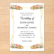 Elegant Gold Geometric Rustic Floral Wedding