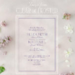 Invitations En Acrylique Élégant Lavender Lavender Classic Script Mariage<br><div class="desc">L'élégant Lilac Lavender Classic Script Faire-part de mariage dégage une élégance tranquille, parfaitement conçue pour les couples qui envisagent leur jour de mariage baigné de teintes douces et romantiques. Les tons lilas doux, associés à une typographie de script sophistiquée, créent une atmosphère de célébration raffinée. Cette invitation communique sans effort...</div>