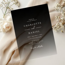 Élégant Mariage acrylique dégradé noir