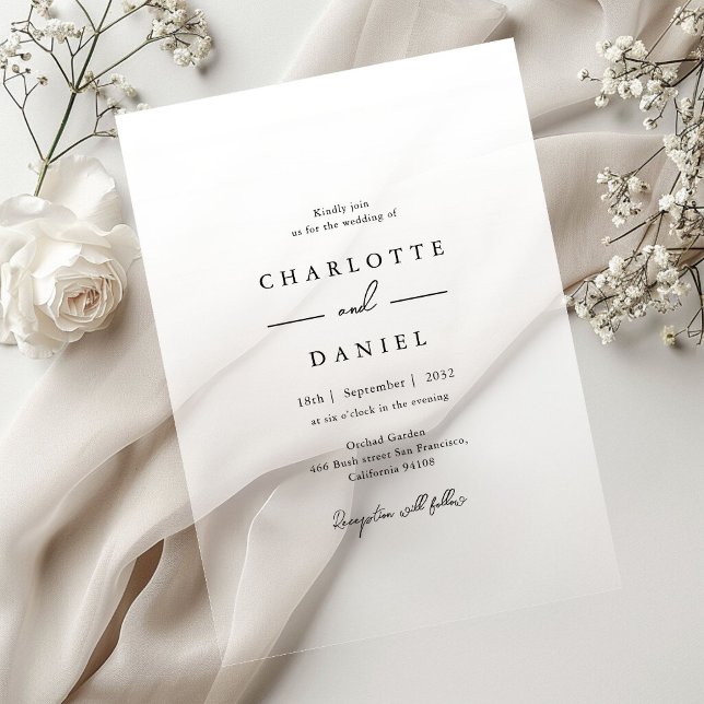 Invitations En Acrylique Élégant Mariage acrylique Gradient Blanc (Elegant White Gradient Acrylic Wedding Acrylic Invitations)