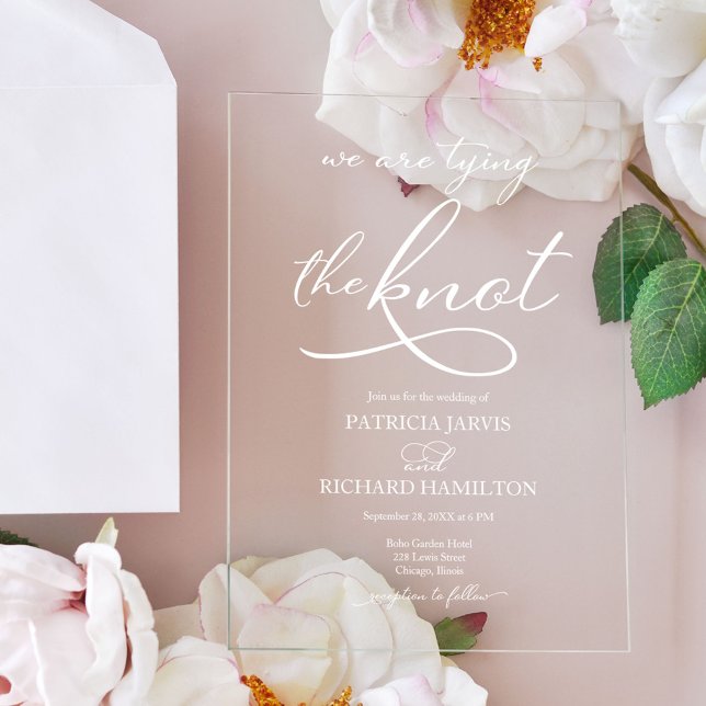 Invitations En Acrylique Élégant Mariage Calligraphie (Créateur téléchargé)