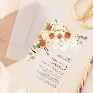 Invitations En Acrylique Élégant Mariage en terre cuite moderne