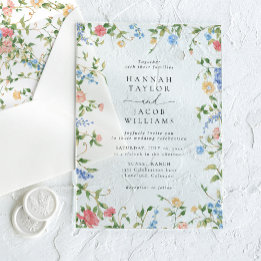 Invitations En Acrylique Élégant Mariage Floral Fleur de Boho