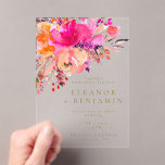 Invitations En Acrylique Elégant Mariage floral rose clair<br><div class="desc">Donnez le ton pour votre journée spéciale avec ces "Elegant Bright Pink Watercolor Floral Mariage Acryllique Invitations", parfait pour une célébration mariage moderne et romantique. Dotés de fleurs d'aquarelle vives en rose vif et d'un design contemporain et propre sur acrylique élégant, ces invitations exsument une élégance intemporelle avec une touche...</div>