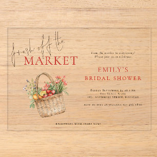 Invitations En Acrylique Élégant Mariage Frais du Marché Fête de Fiançaille
