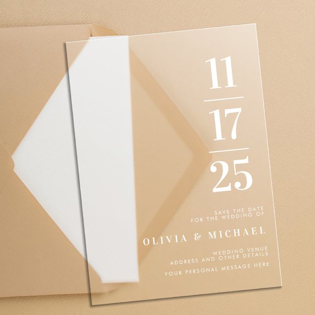 Invitations En Acrylique Élégant Mariage moderne givré (Créateur téléchargé)