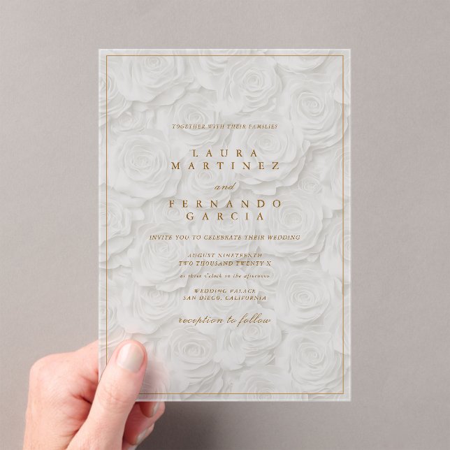 Invitations En Acrylique Elegant Minimal Floral Wedding  (In situ (ordinateur de poche))