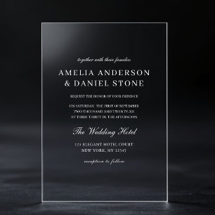 Invitations En Acrylique Élégant minimaliste moderne Mariage