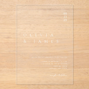 Invitations En Acrylique Élégant minimaliste moderne Mariage