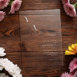 Invitations En Acrylique Élégant minimaliste moderne Mariage givré<br><div class="desc">Faire-part de mariage minimaliste moderne givré. Caractéristiques d'élégante typographie monographique et design graphique minimal. Personnalisez le texte avec tous les détails de votre journée spéciale.</div>