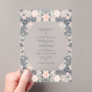 Invitations En Acrylique Élégant Pastel Floral Mariage