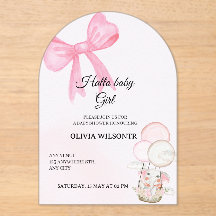 Elegant Pink Bow Baby Girl Shower